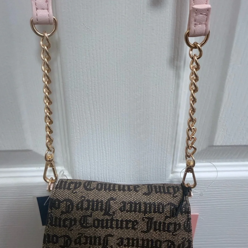 NWT Juicy Couture Juicy Run the World Mini Rounded Flap Bifold in Taupe/Brown